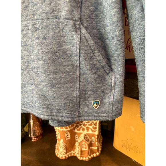 Kuhl Athena Blue Cowl Neck Kangaroo Pouch Pullover Sweater Top Size Medium - Picture 3 of 7